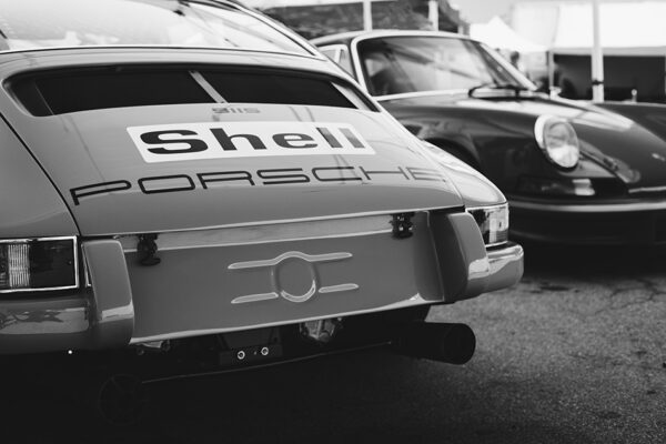 Black and White Porsche 911 Vintage photograph